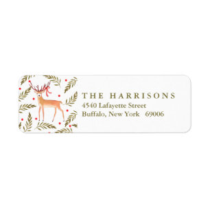 Woodland Reindeer Happy Holidays Personalised