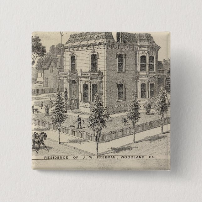 Woodland residences lithographed 15 cm square badge (Front)
