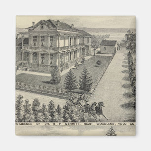 Woodland residences lithographed drawing magnet
