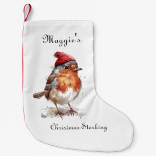 Woodland Robin Mantel Tradition Small Christmas Stocking