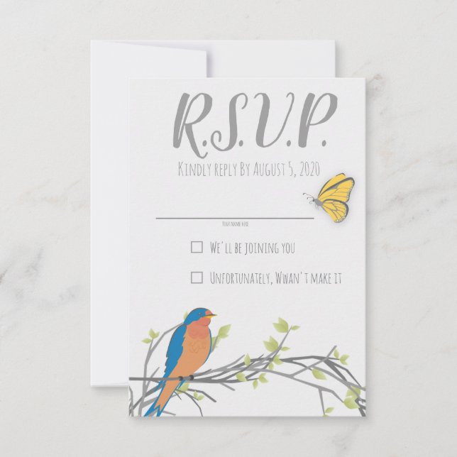 woodland RSVP card for baby shower (Front)