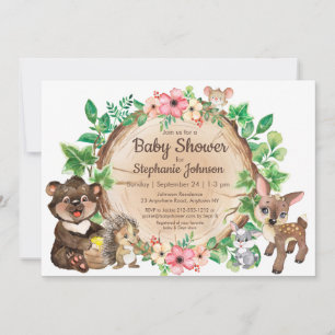 Woodland Rustic Animal Gender Neutral Baby Shower  Card