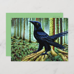 Woodland Rustic Black Raven Postcard