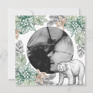 Woodland Rustic Foliage Photo Holiday Card