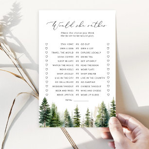 Woodland rustic Would she rather bridal game