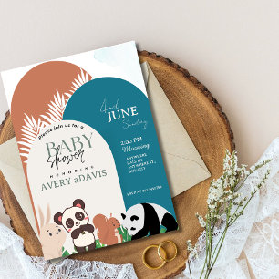 Woodland Safari Animals Boy Baby Shower Invitation