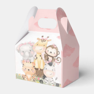 Woodland Safari Animals Girl Baby Shower  Favour Box