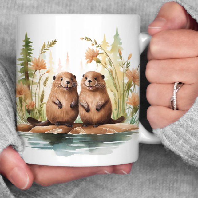 Woodland Scene 2 Beavers Wetland Coffee Mug (Creator Uploaded)