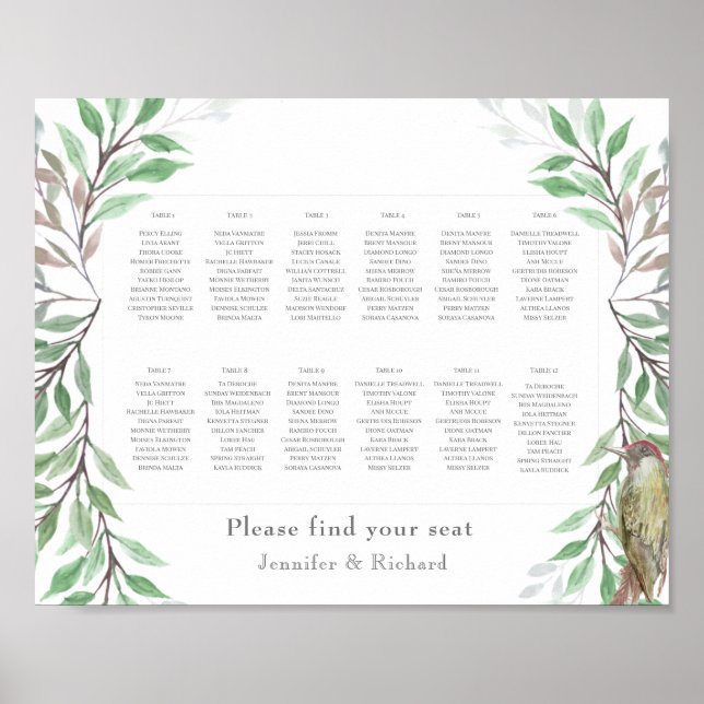 Woodland seating plan poster (Front)