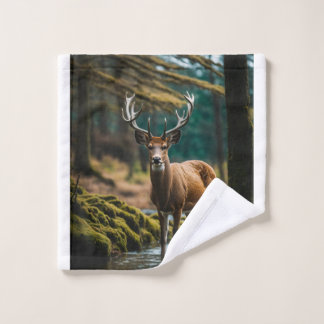 "Woodland Serenity: Cinematic Deer Towel design