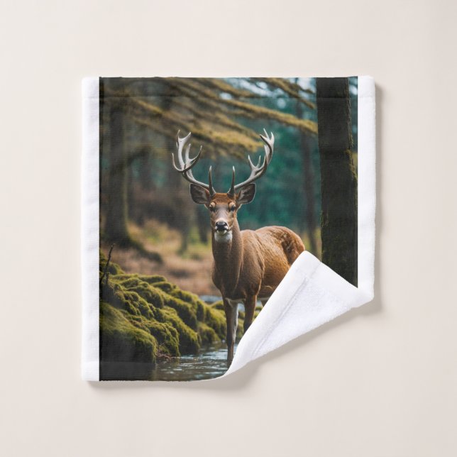 "Woodland Serenity: Cinematic Deer Towel design  (Wash Cloth)