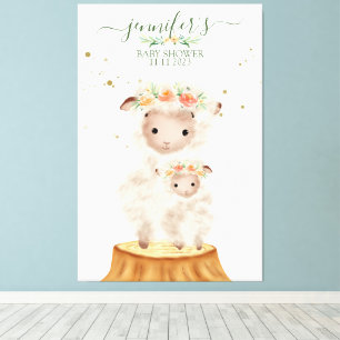 Woodland Sheep Animal Soft Baby Mom Canvas Print