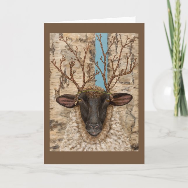Woodland Sheep greeting card (Front)
