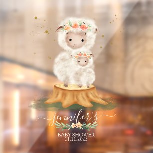 Woodland Sheep Lamb Farm Animals Window Cling