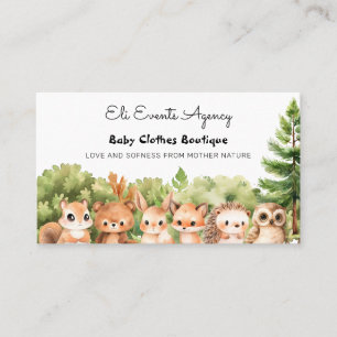 Woodland Simple Cute Baby Cloth Boutique Business Card