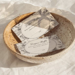 Woodland Sketched Allover Print Diaper Raffle Enclosure Card