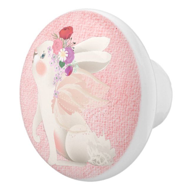 Woodland Sketched Bunny Ceramic Knob (Right)