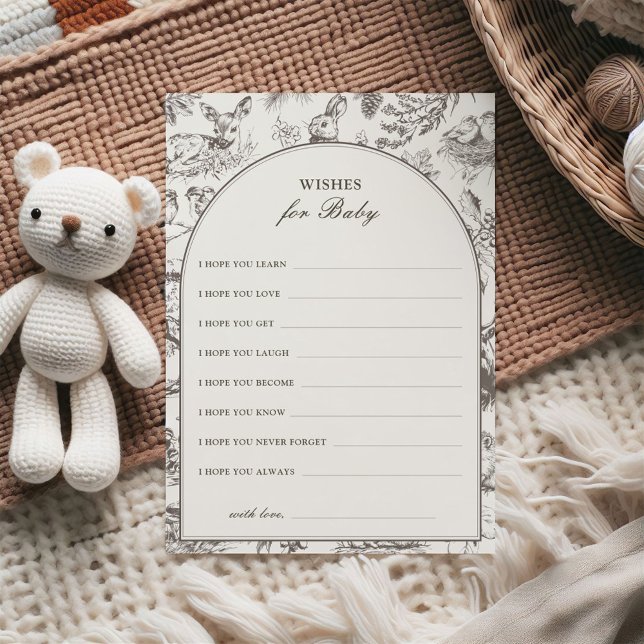 Woodland Sketched Wishes for Baby Card (Creator Uploaded)