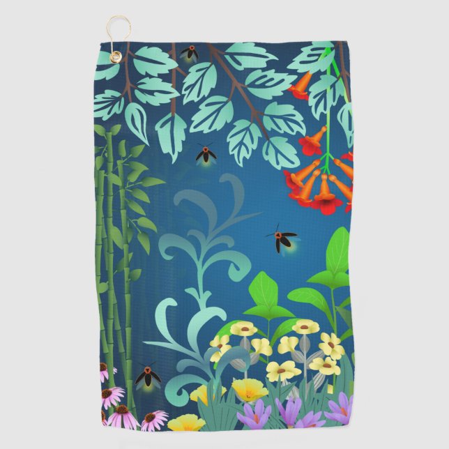 Woodland Skunk Foliage Golf Towel (Front)