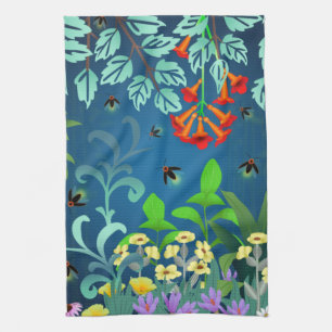 Woodland Skunk Foliage Tea Towel