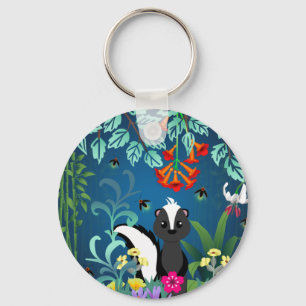 Woodland Skunk Key Ring