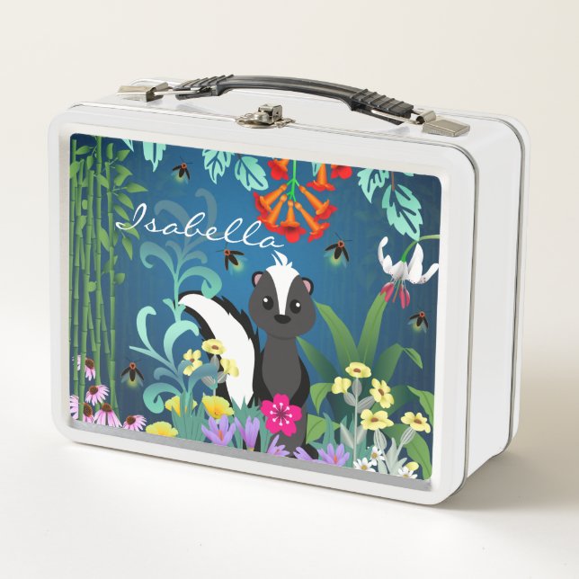 Woodland Skunk Metal Lunch Box (Front)