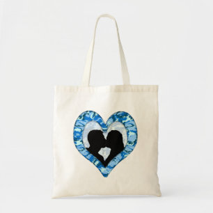 Woodland Sky Blue Camouflage Kissing Couple Tote Bag