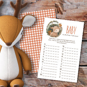 Woodland sleaping baby deer Baby Shower game