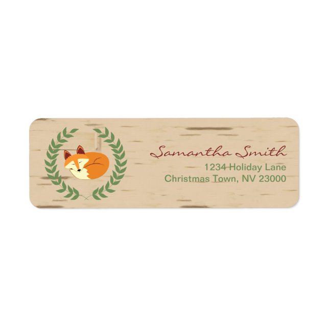 Woodland Sleeping Fox Birch Baby Shower (Front)