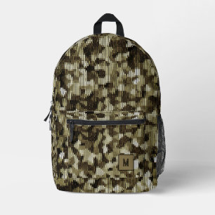 Woodland snake digital camo futuristic  printed backpack