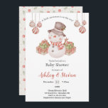 Woodland Snowman Baby Shower Invitation<br><div class="desc">this is a woodland watercolor baby shower invitation complete with a snowman!</div>