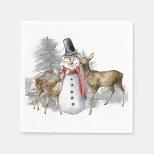 Woodland Snowman & Friends Napkin
