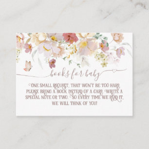 Woodland spring floral girl Baby Shower book for Enclosure Card