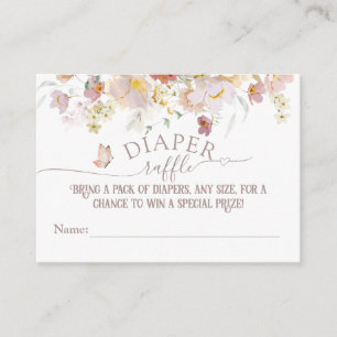 Woodland spring floral girl Baby Shower diaper Enclosure Card