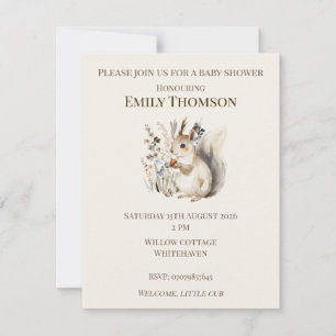 Woodland Squirrel Baby Shower Invitation