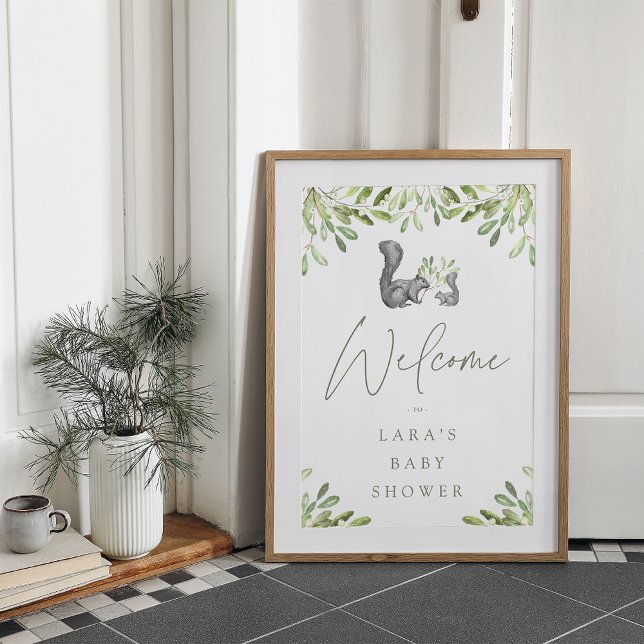 Woodland Squirrel Baby Shower Welcome Sign (Creator Uploaded)