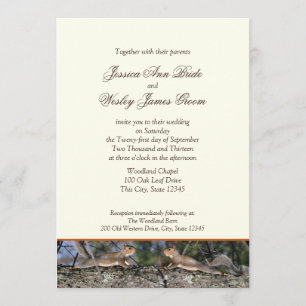 Woodland Squirrel Country Wedding Invitation
