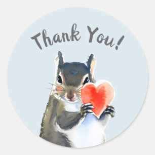 woodland Squirrel thank you Classic Round Sticker