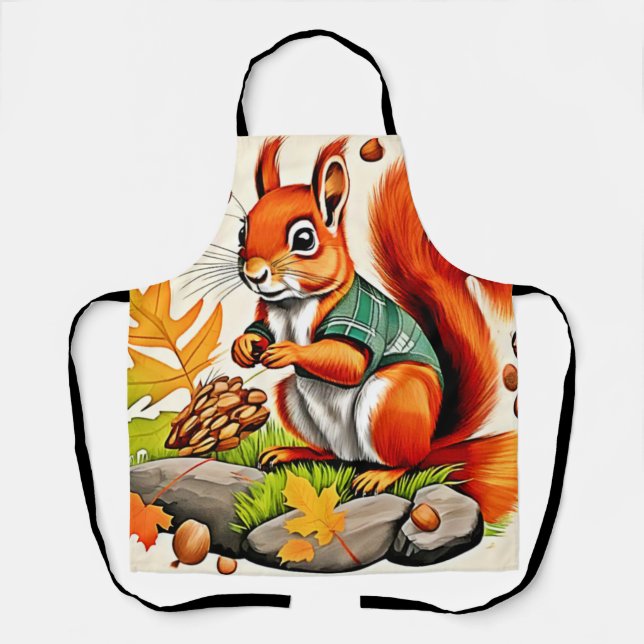 Woodland Squirrel View Design Apron (Front)