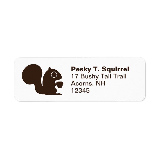 Woodland Squirrel with Nut Return Address Labels (Front)