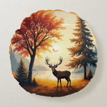 Woodland Stag Deer Cushion Cover, Cottage Decor