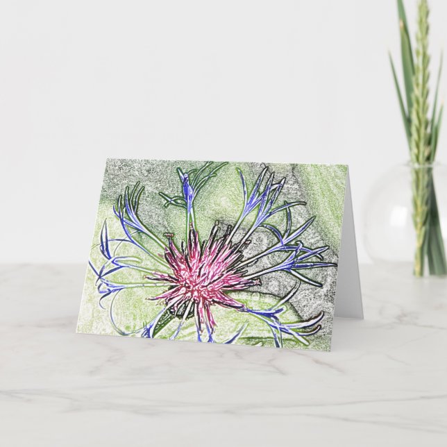Woodland star flower customisable note card (Front)