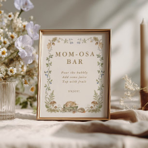 Woodland Storybook Baby Shower Mum-osa Bar Poster