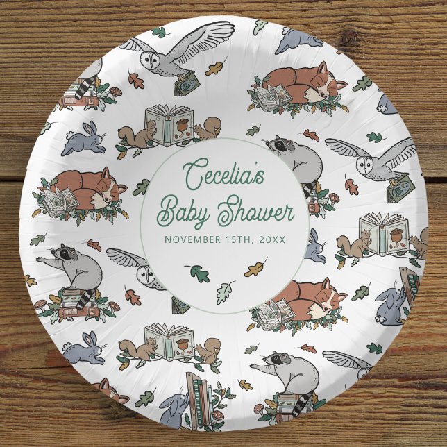 Woodland Storybook Baby Shower Paper Plate (Woodland Storybook Baby Shower Paper Bowls)