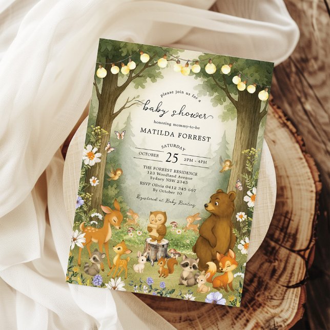 Woodland Storybook Forest Animals Baby Shower Invitation (Creator Uploaded)