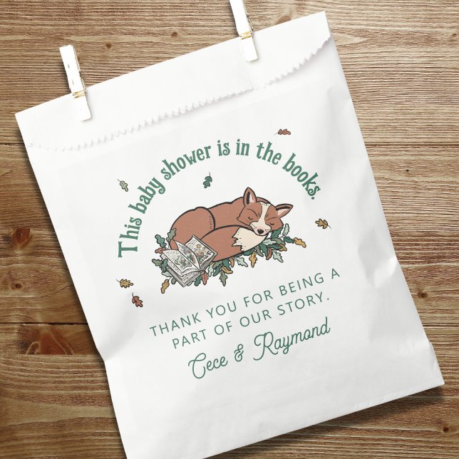 Woodland Storybook Fox Baby Shower Thank You  Favour Bags (Woodland Fox Baby Shower Personalized Favor Bags)