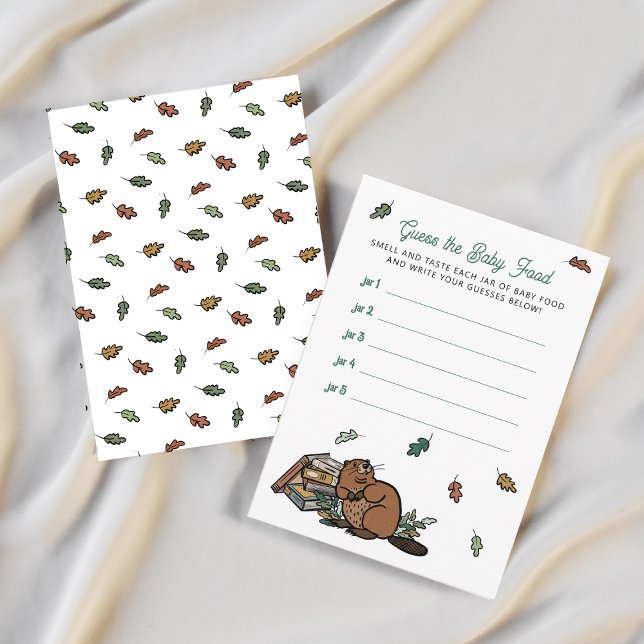 Woodland Storybook Guess the Food Baby Shower Game Enclosure Card (Woodland Storybook Baby Shower Activity "Guess the Baby Food" Cards)