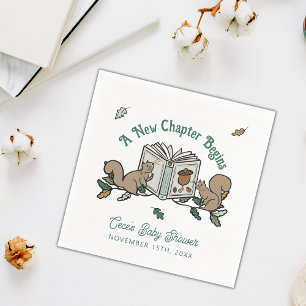 Woodland Storybook New Chapter Begins Baby Shower Napkin