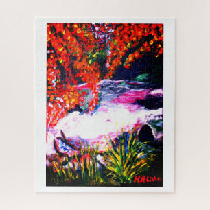Woodland stream art jigsaw puzzle