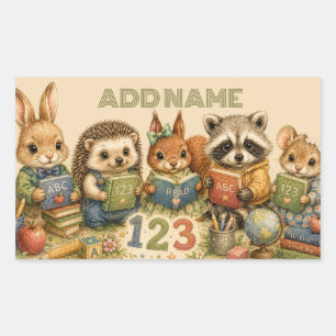 Woodland Study Buddies: ABC Books Rectangular Sticker